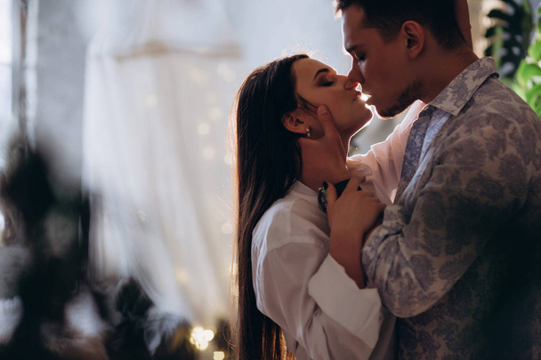 Passionate kiss of a young couple. - Valokuva, kuva