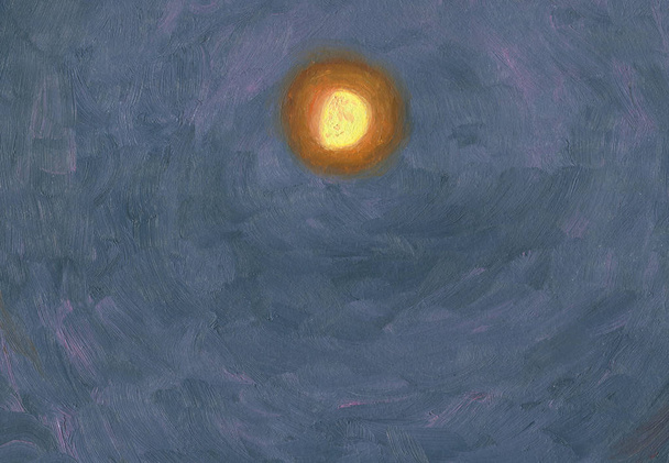 Moon in the night sky. Gray gradient colors. - Valokuva, kuva