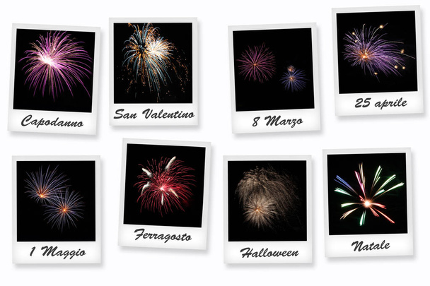 Set di fuochi d'artificio polaroid
 - Foto, immagini