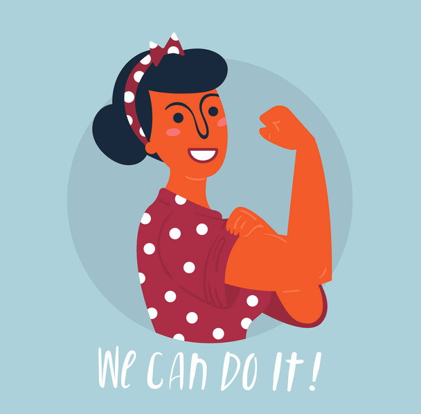 Podemos hacerlo con póster. Derechos de la mujer, empoderamiento
 - Vector, Imagen