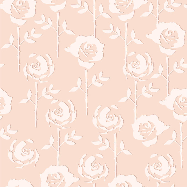 vettore modello senza cuciture in rilievo con fiori di rosa
 - Vettoriali, immagini
