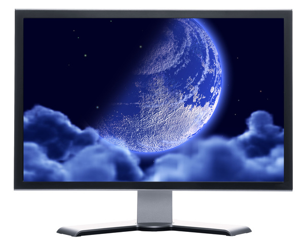 Monitor with Lunar sky - Photo, image