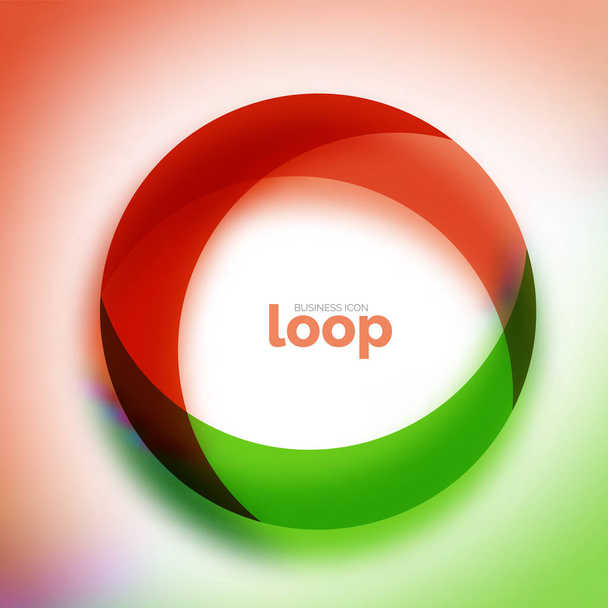Loop circle business icon, created with glass transparent color shapes - Vector, Image