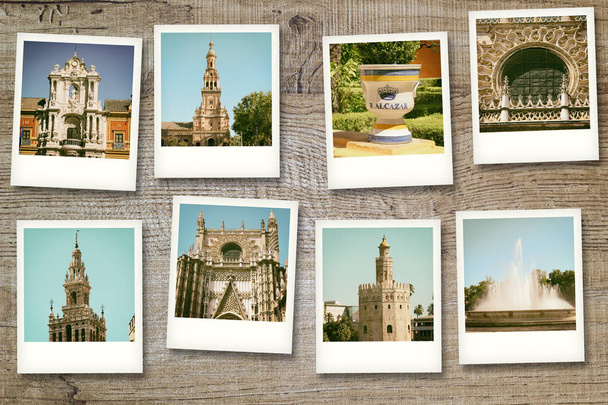 Polaroid απόψεις Σεβίλλη Ισπανία - Φωτογραφία, εικόνα