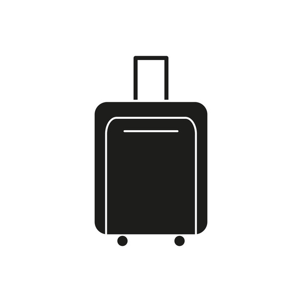 Tas voor reizen zwart pictogram - Vector, afbeelding