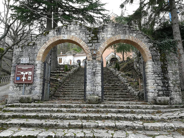 Sassinoro: Stairway to the Sanctuary of Santa Lucia - Photo, Image