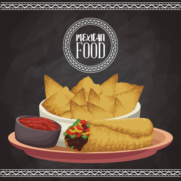 Cartão de menu de comida mexicana
 - Vetor, Imagem