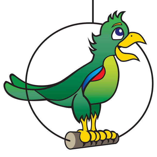 Chatty Cartoon Parrot - Vettoriali, immagini