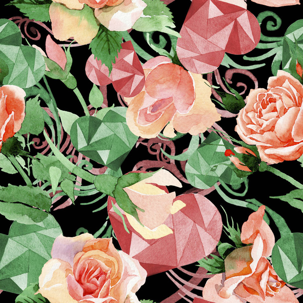 Wildflower różowe kwiatki w stylu przypominającym akwarele. - Zdjęcie, obraz