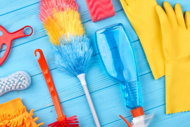 Group of objects for house cleaning. - Photo, Image