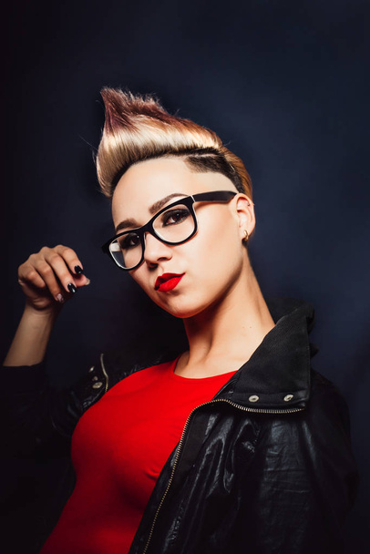 Woman with mohawk and glasses  - Photo, Image