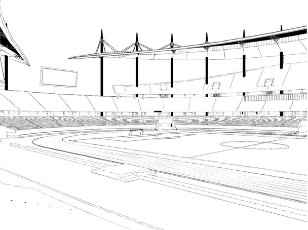 Estadio de fútbol Vector aislado sobre fondo blanco
 - Vector, Imagen