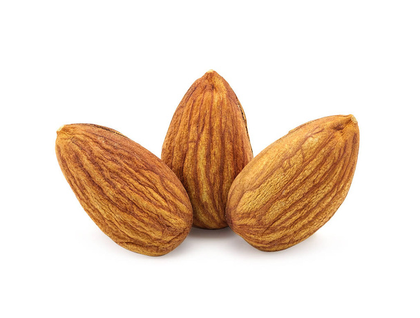 almonds isolated on a white background. - Photo, Image