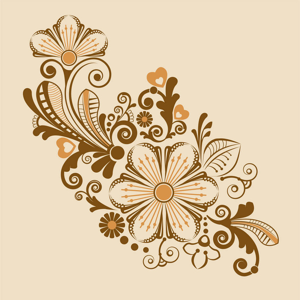 vector vintage floral  background with decorative flowers for design - Vettoriali, immagini
