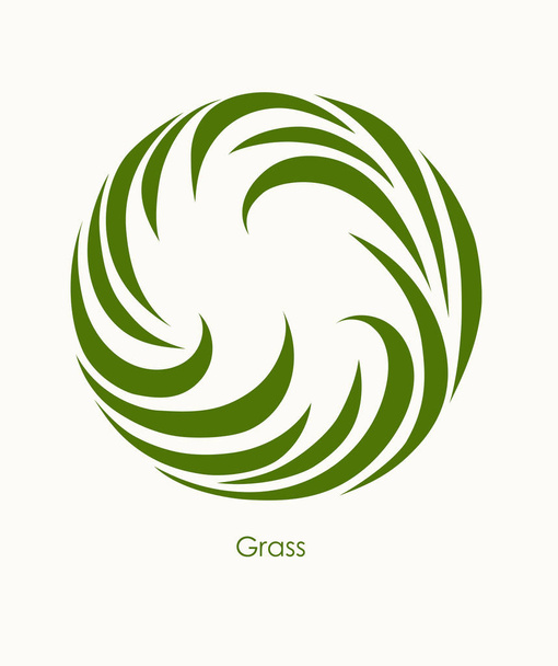 Grass Label design abstrait. Icône ronde. Magnifique Logo Jardin C
 - Vecteur, image