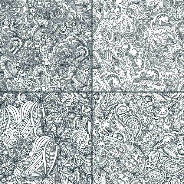 シームレス パターン backgrounds.two トーン デザインのセット - ベクター画像