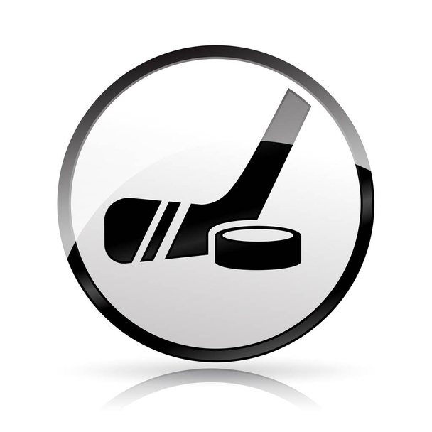 hockey icon on white background - Vector, Image
