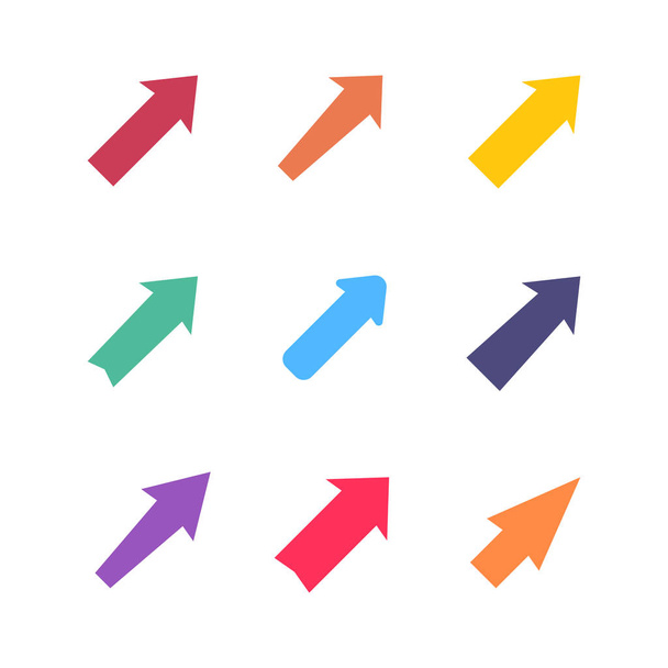 Conjunto de varias flechas multicolores
 - Vector, Imagen