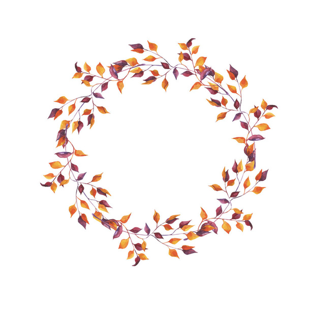 Vektor Illustration Design von schönen Frühlingskranz von Herbstblättern  - Vektor, Bild