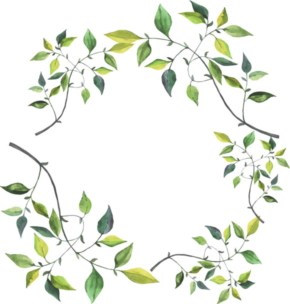 vector illustration design of beautiful green branches seamless pattern background  - Vektor, obrázek