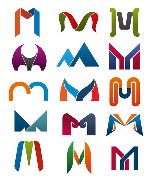 M letter vector icons template company brand name - Vector, Image