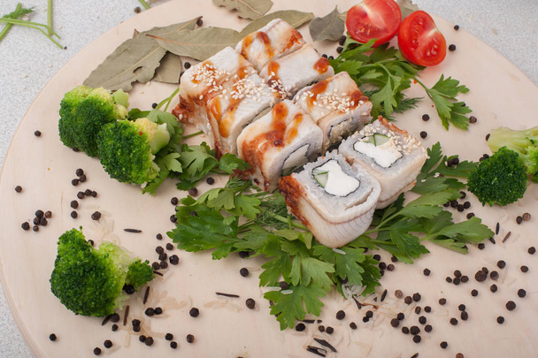 Roll sushi. Sushi menu. Japanese food. - Valokuva, kuva