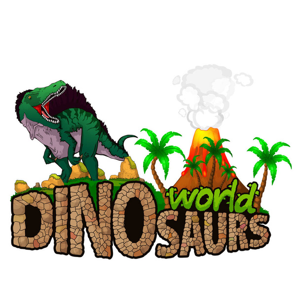 Логотип світ динозаврів. Векторні ілюстрації - Вектор, зображення