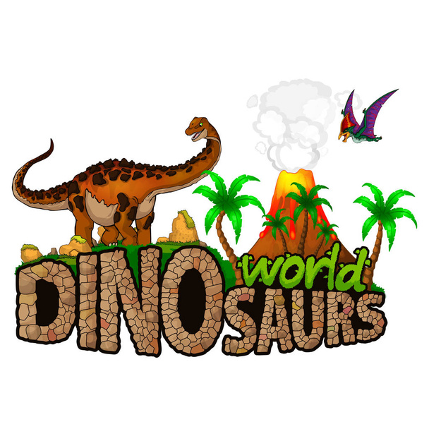 Logo Dinosaurier Welt. Vektorillustration - Vektor, Bild