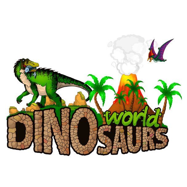 Логотип Dinosaurs World. Векторная иллюстрация
 - Вектор,изображение