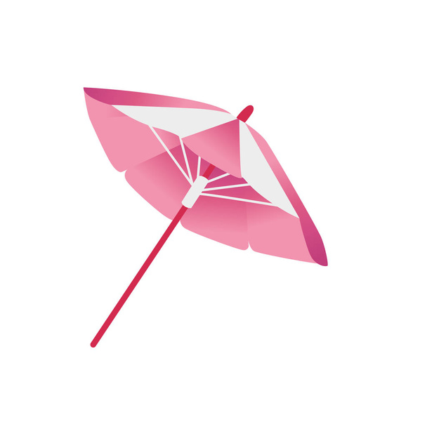Vector flat beach sun umbrella icon - Вектор, зображення