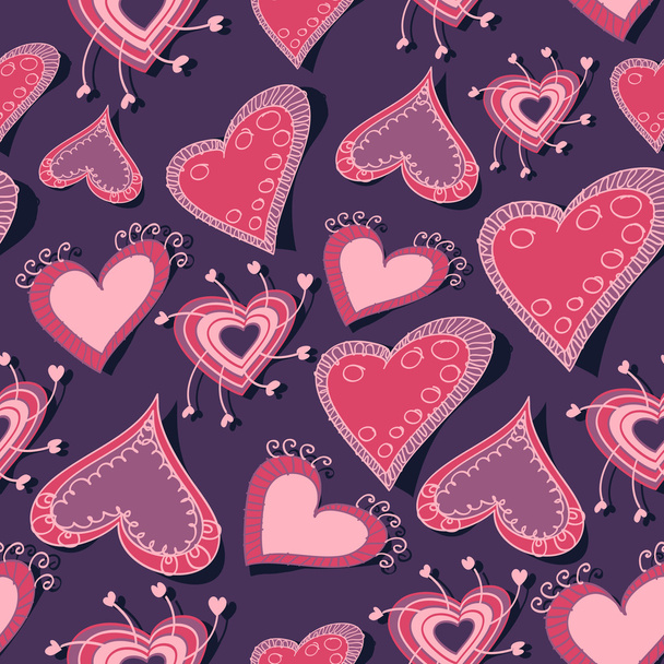 Vector background with hearts. - ベクター画像
