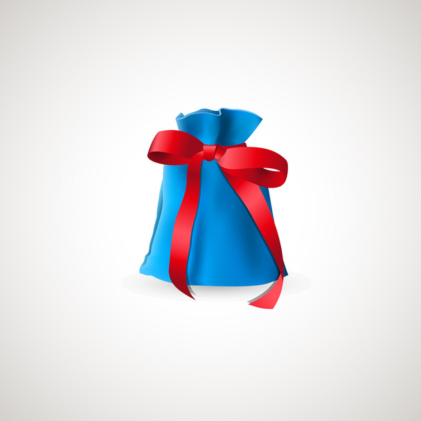 Ilustración vectorial de una bolsa de regalo azul
. - Vector, Imagen