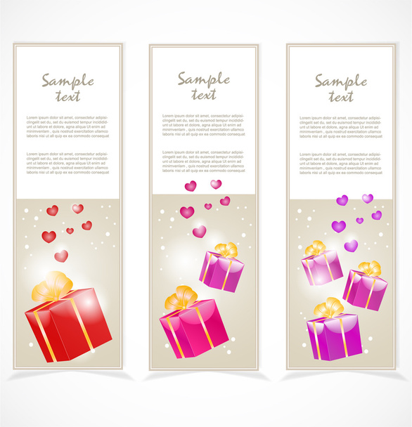 Banners with gift boxes - Vektor, kép