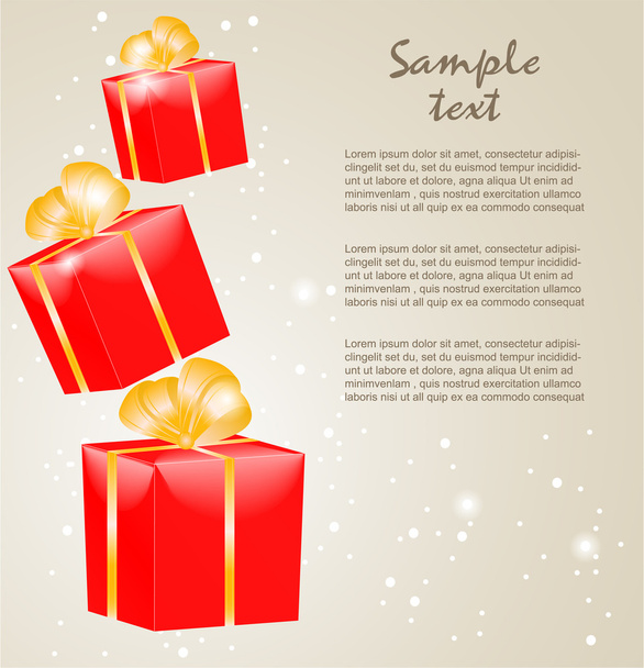 Gift boxes with gold ribbons - Vector, Imagen