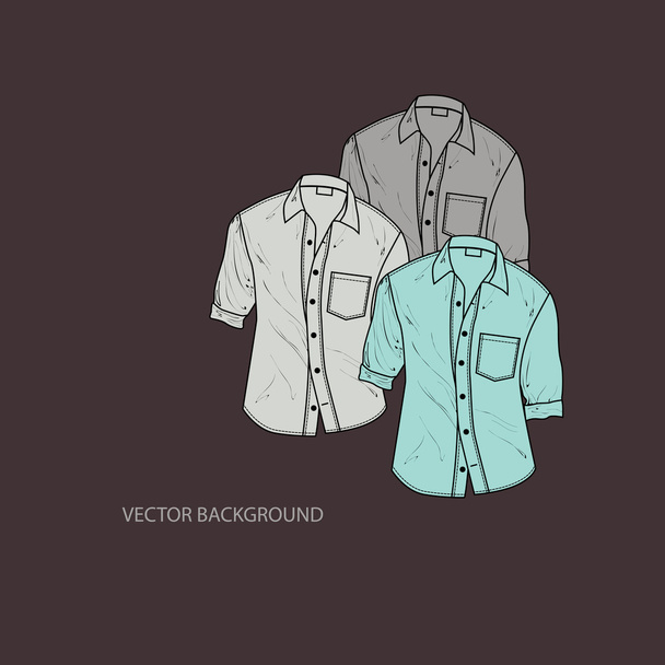 Vector illustration of men's shirts. - Vector, Image