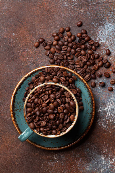 Pörkölt kávé csésze. Szemközti nézet - Fotó, kép