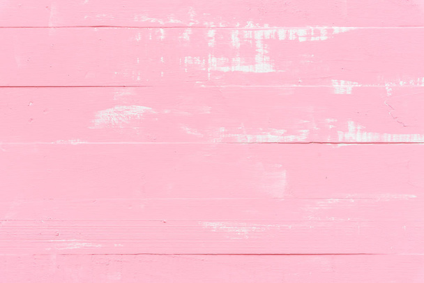 Pastel white and pink wooden table background texture. - Photo, Image