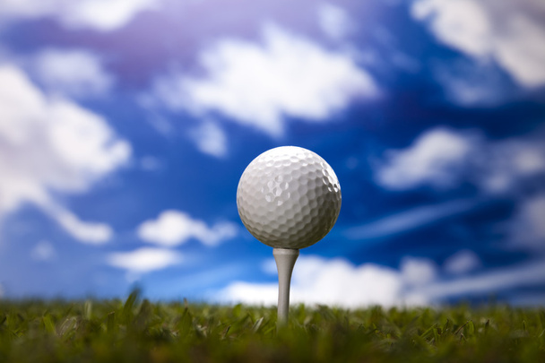 Club de golf y pelota en hierba - Foto, Imagen