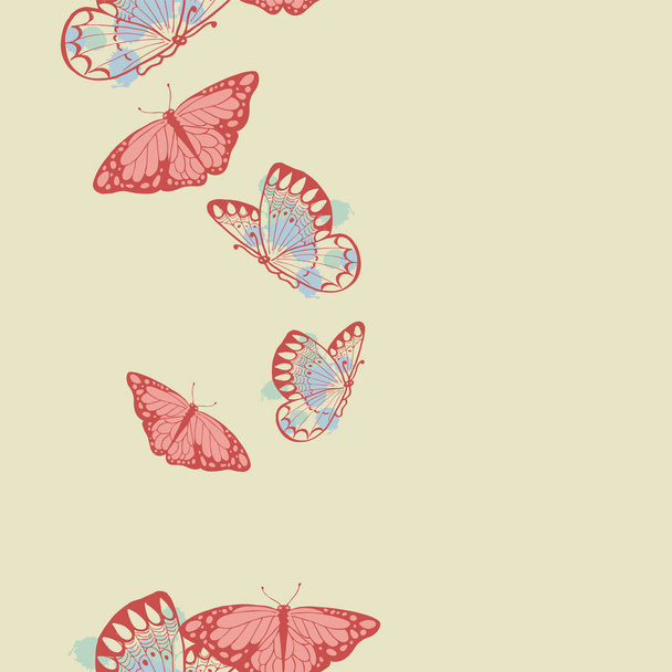 Vector εικονογράφηση σχεδιασμός του πεταλούδες απρόσκοπτη μοτίβο φόντου - Διάνυσμα, εικόνα