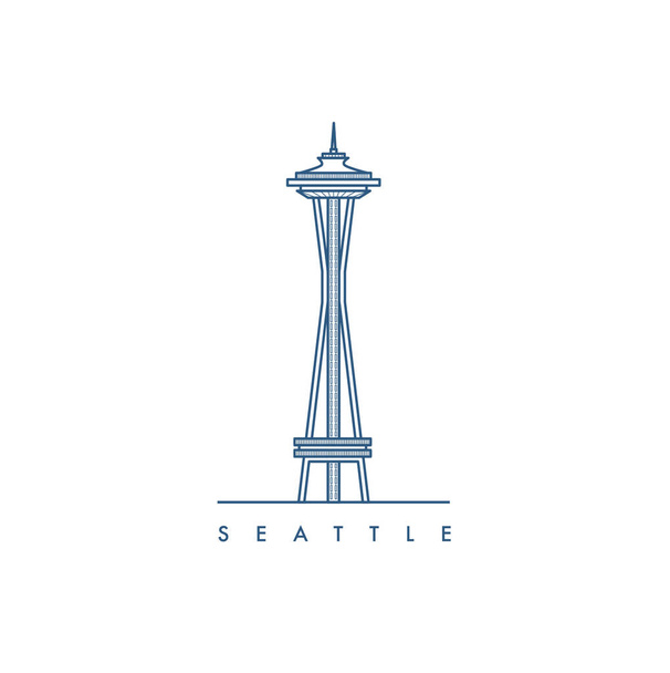Seattle city. Vector illustration. - Διάνυσμα, εικόνα