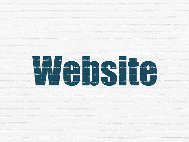 Web design concept: Website on wall background - 写真・画像