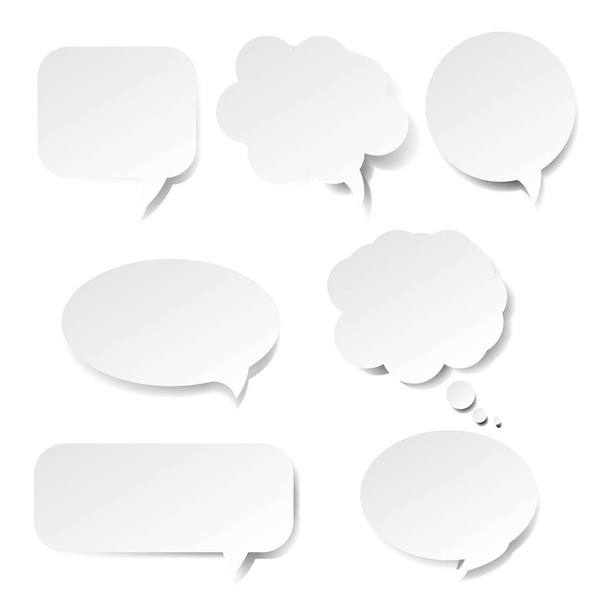 Juego de burbujas de habla con malla de gradiente, ilustración vectorial - Vector, Imagen