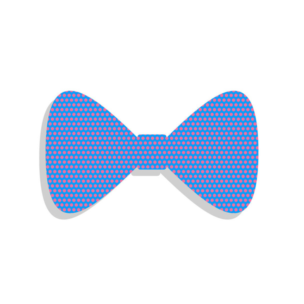 Иконка бантика. Вектор. Неоновая голубая икона с цикламенами польки точек па
 - Вектор,изображение
