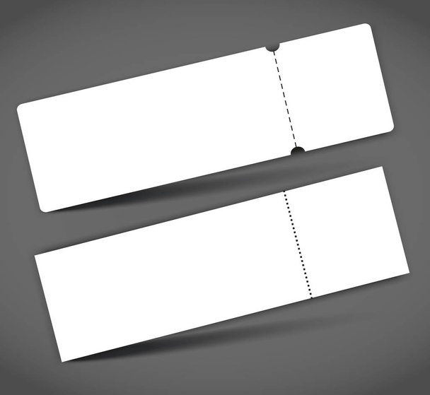 Set of Blank event concert ticket mockup template. Concert, party or festival ticket design template. - Вектор,изображение