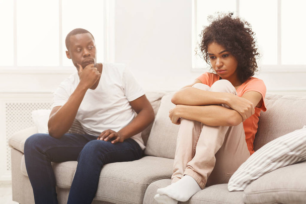 Young black couple quarreling at home - Photo, Image