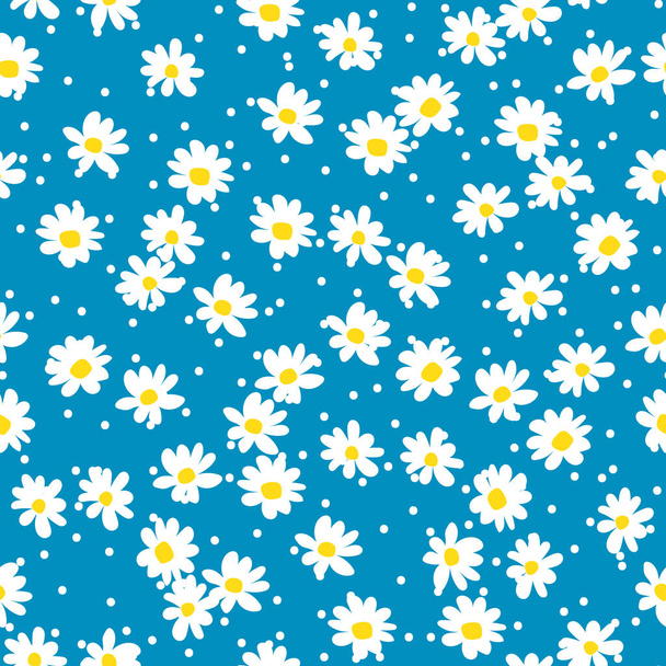 Retro daisy seamless vector pattern. - Vector, Image