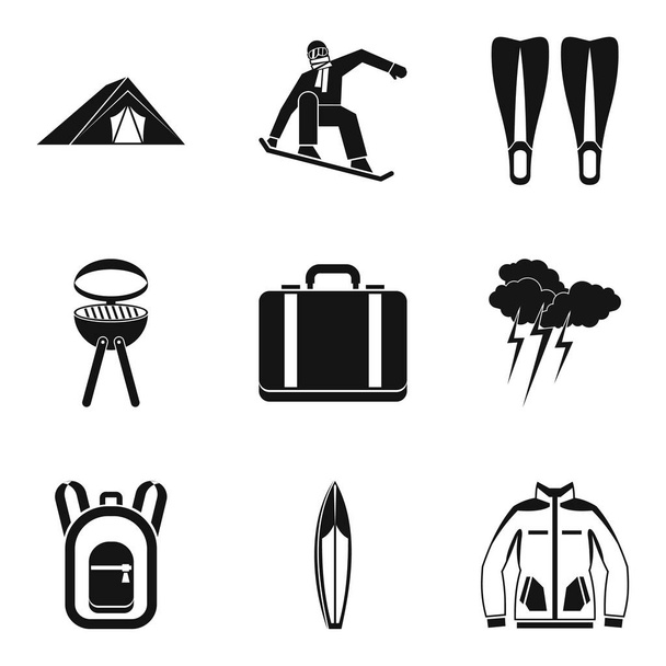 Respite icons set, simple style - Vector, Image