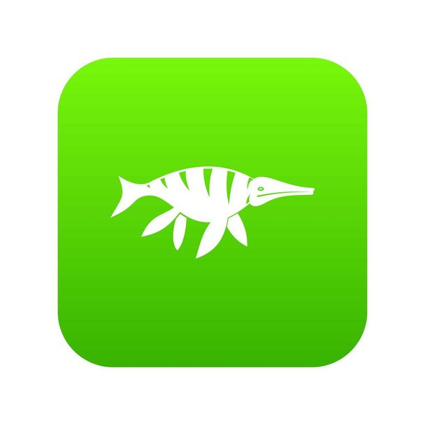 Aquatic dinosaur icon digital green - Vettoriali, immagini