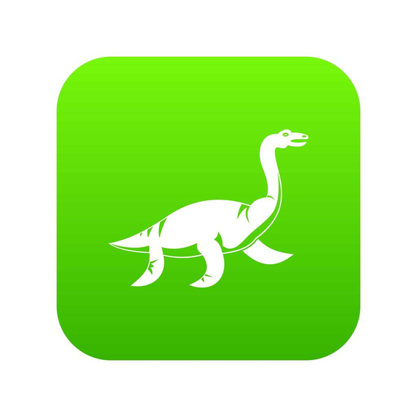 Elasmosaurine dinoszaurusz ikon digitális zöld - Vektor, kép
