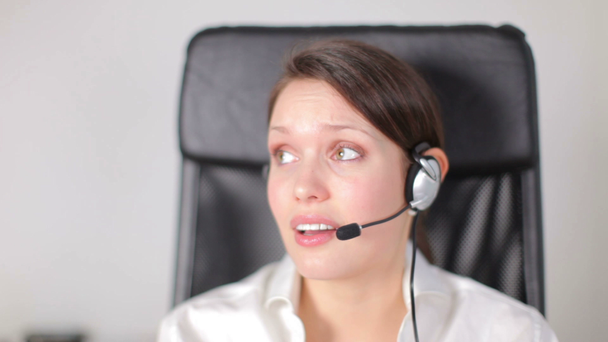 A pretty customer service operator or secretary - Footage, Video